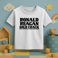 Ronald Reagan Sold Crack  Speak Truth Even If Your Voice Shakes Toddler T-Shirt thumb 3