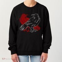 Red Raven Spooky Gothic Animal Forest Bird Black Crow Women's Sweatshirt thumb 0