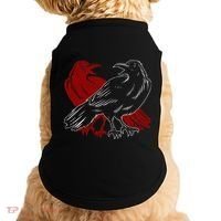 Red Raven Spooky Gothic Animal Forest Bird Black Crow Doggie Tank thumb 0