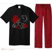 Red Raven Spooky Gothic Animal Forest Bird Black Crow Pajama Set thumb 0