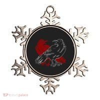 Red Raven Spooky Gothic Animal Forest Bird Black Crow Ornament thumb 0