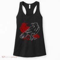 Red Raven Spooky Gothic Animal Forest Bird Black Crow Women's Tank Top thumb 0