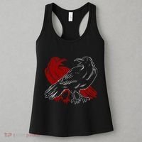 Red Raven Spooky Gothic Animal Forest Bird Black Crow Women's Tank Top thumb 3
