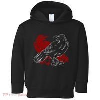 Red Raven Spooky Gothic Animal Forest Bird Black Crow Toddler Hoodie thumb 0