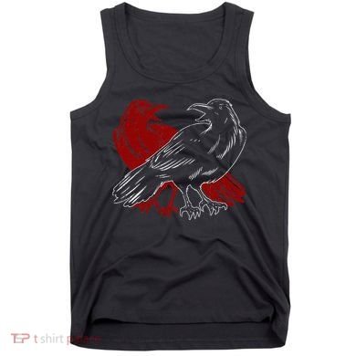 Red Raven Spooky Gothic Animal Forest Bird Black Crow Tank Top