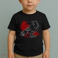 Red Raven Spooky Gothic Animal Forest Bird Black Crow Toddler T-Shirt thumb 2
