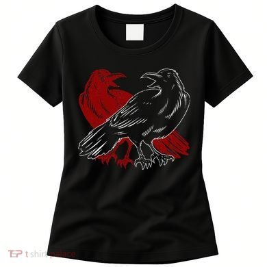 Red Raven Spooky Gothic Animal Forest Bird Black Crow Women's T-Shirt