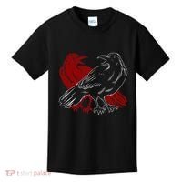 Red Raven Spooky Gothic Animal Forest Bird Black Crow Kids T-Shirt thumb 0