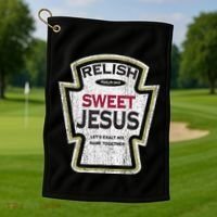 Retro Relish Sweet Jesus Golf Towel thumb 1