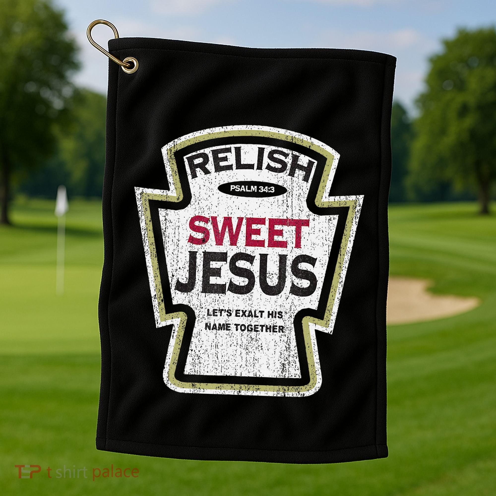 Retro Relish Sweet Jesus Golf Towel