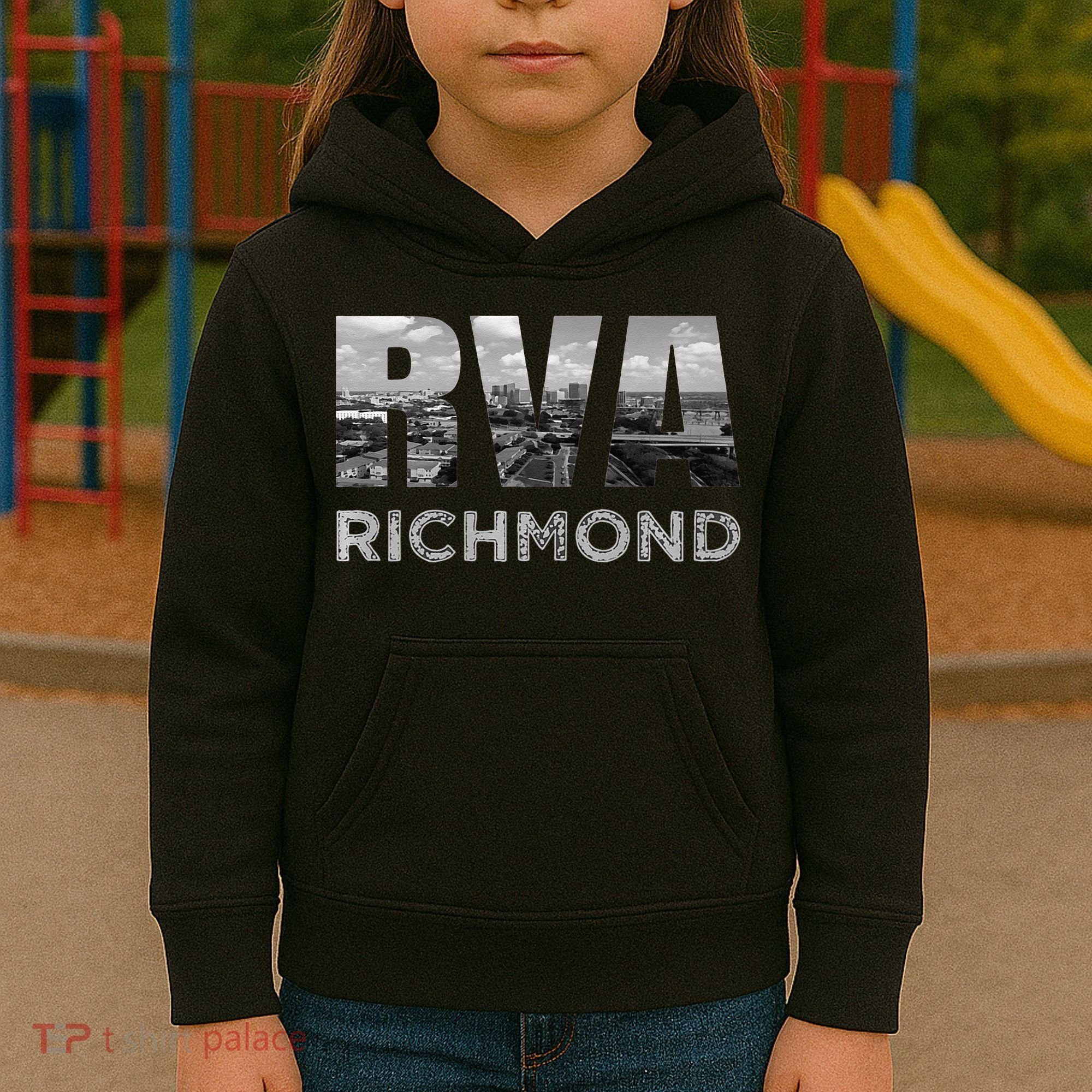 RVA Richmond Skyline Commonwealth Virginia Local Souvenir Kids Hoodie