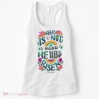 Risen Resurrection Sunday Easter Christian Women's Tank Top thumb 0