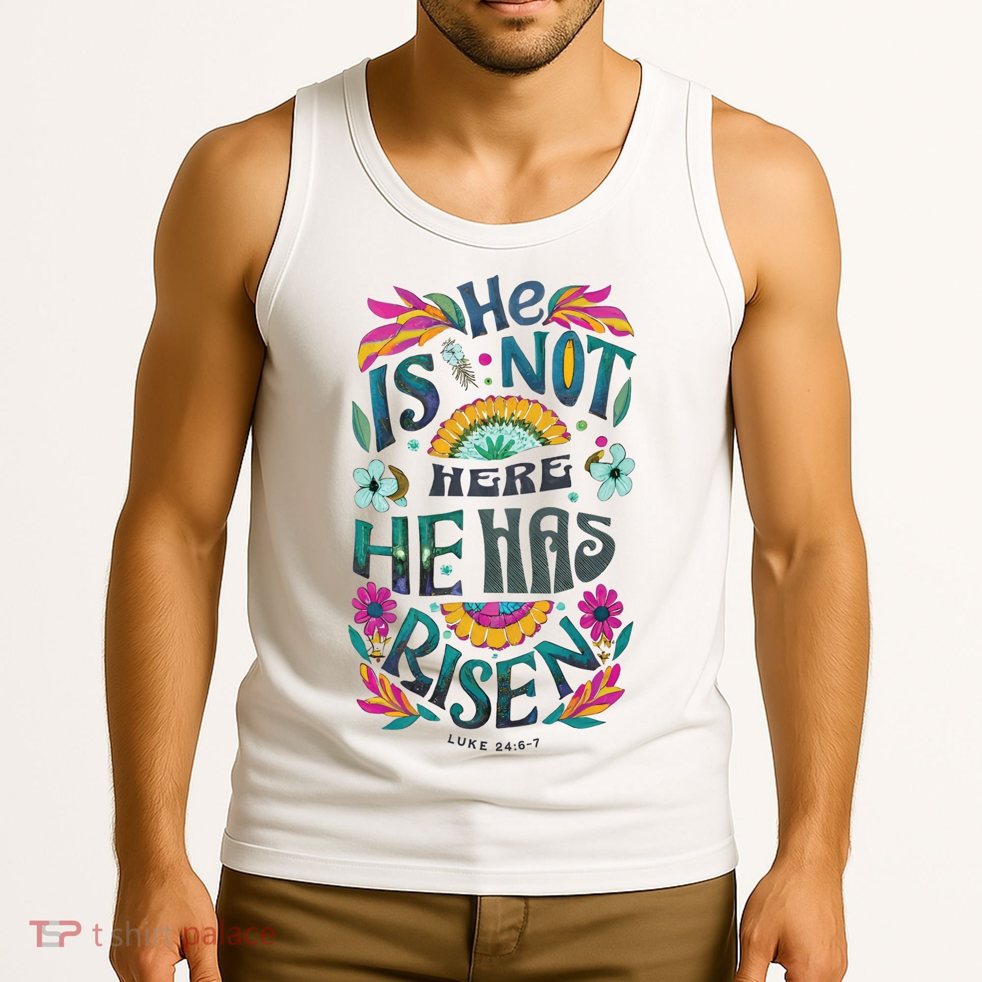 Risen Resurrection Sunday Easter Christian Tank Top