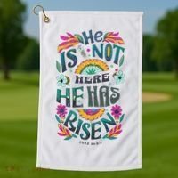 Risen Resurrection Sunday Easter Christian Golf Towel thumb 1