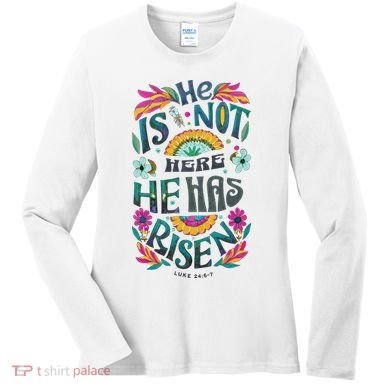Risen Resurrection Sunday Easter Christian Women's Long Sleeve Shirt