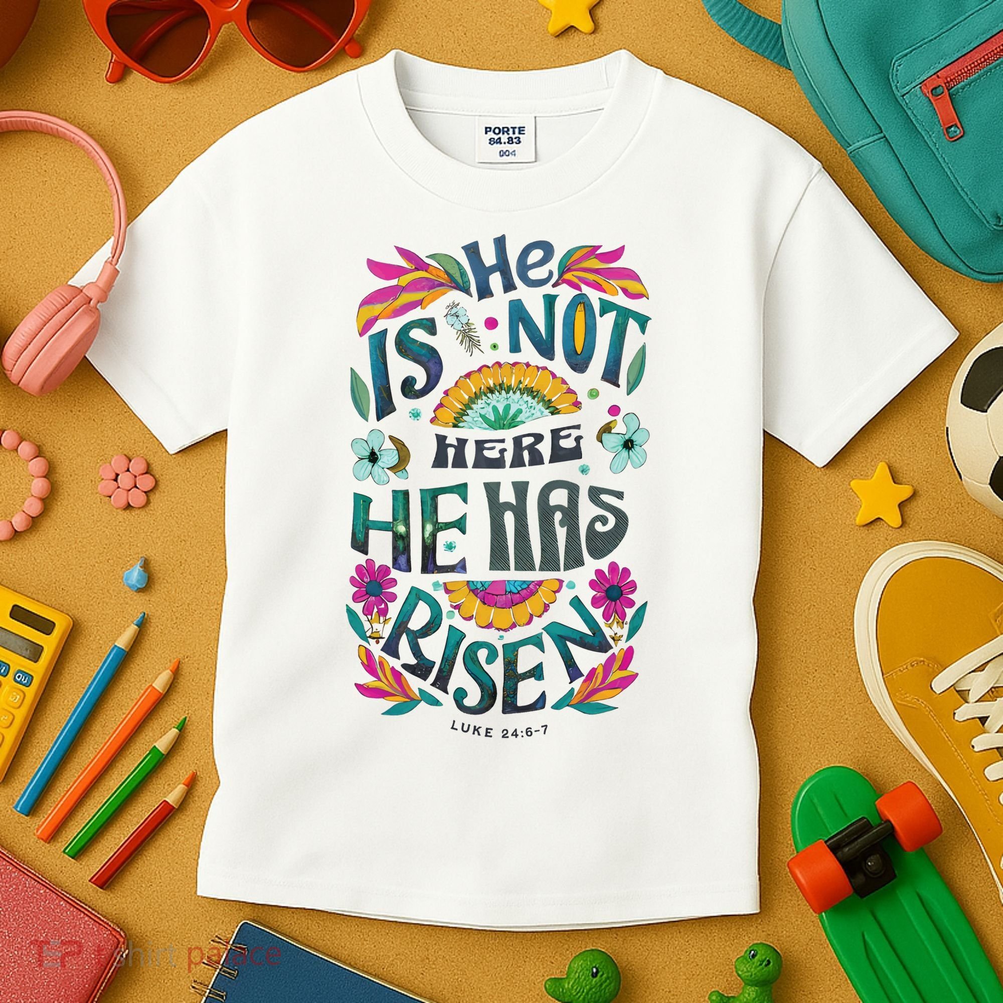 Risen Resurrection Sunday Easter Christian Kids T-Shirt