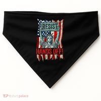 Resist Resistance Statue Of Liberty Hands Off Protest Retro USA-Made Doggie Bandana thumb 0