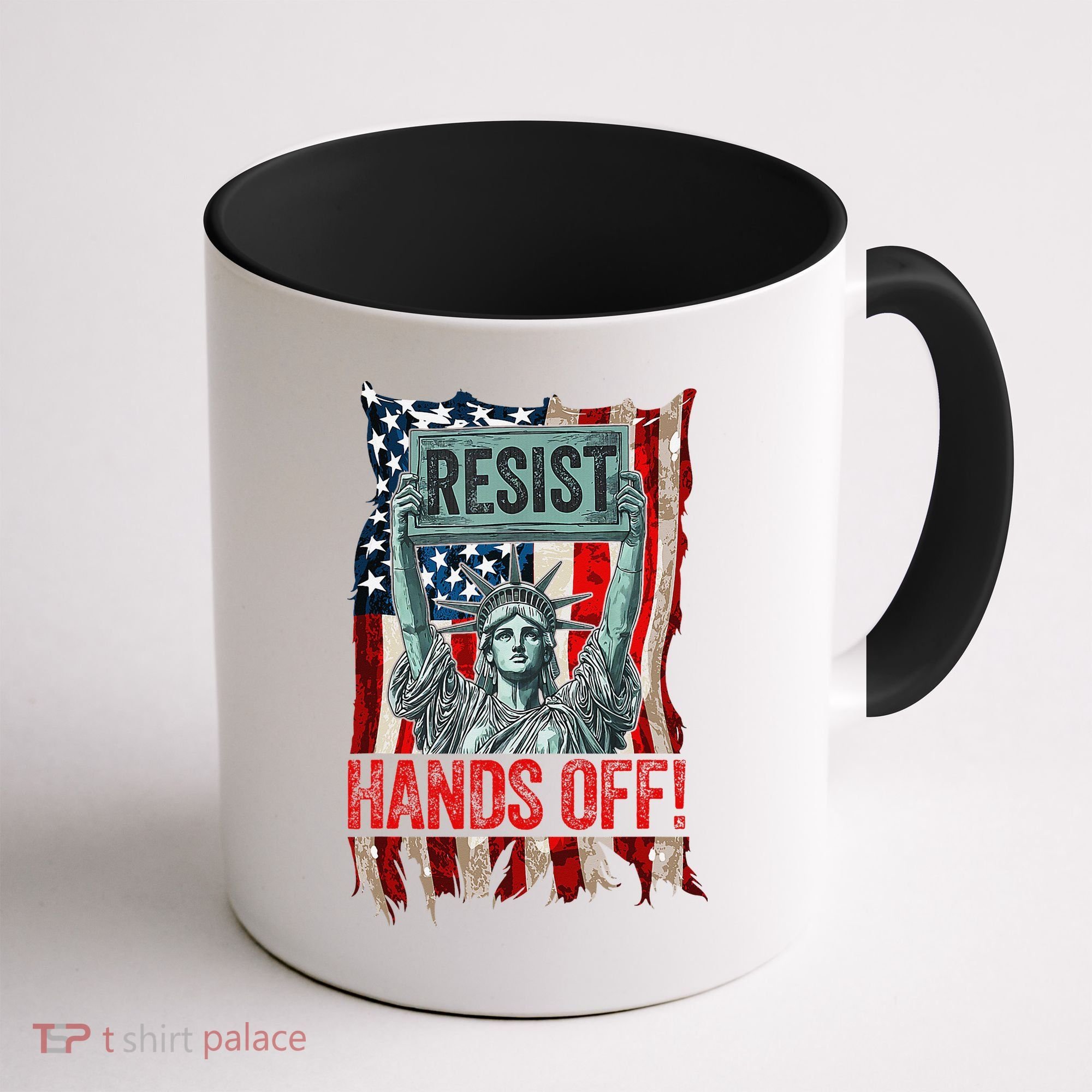 Resist Resistance Statue Of Liberty Hands Off Protest Retro Coffee Mug