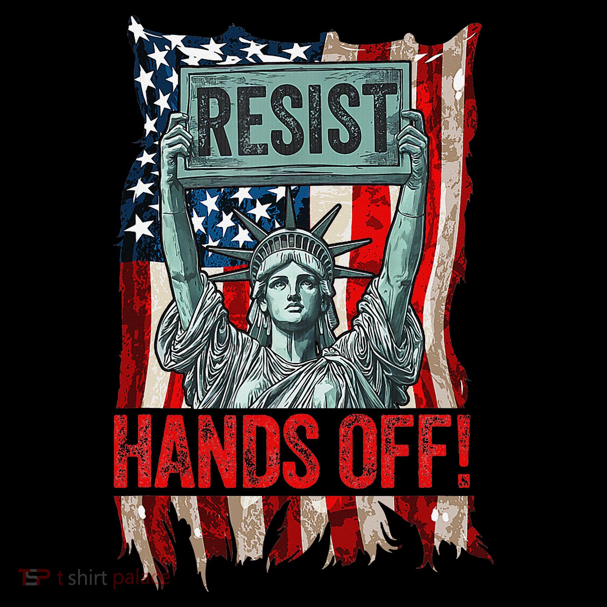 Resist Resistance Statue Of Liberty Hands Off Protest Retro Coffee Mug