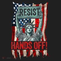 Resist Resistance Statue Of Liberty Hands Off Protest Retro Beanie thumb 2