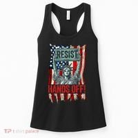 Resist Resistance Statue Of Liberty Hands Off Protest Retro Women's Tank Top thumb 0