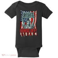 Resist Resistance Statue Of Liberty Hands Off Protest Retro Baby Bodysuit thumb 0