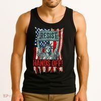Resist Resistance Statue Of Liberty Hands Off Protest Retro Tank Top thumb 3