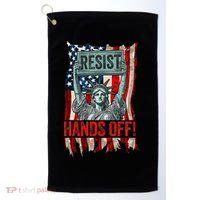 Resist Resistance Statue Of Liberty Hands Off Protest Retro Golf Towel thumb 0