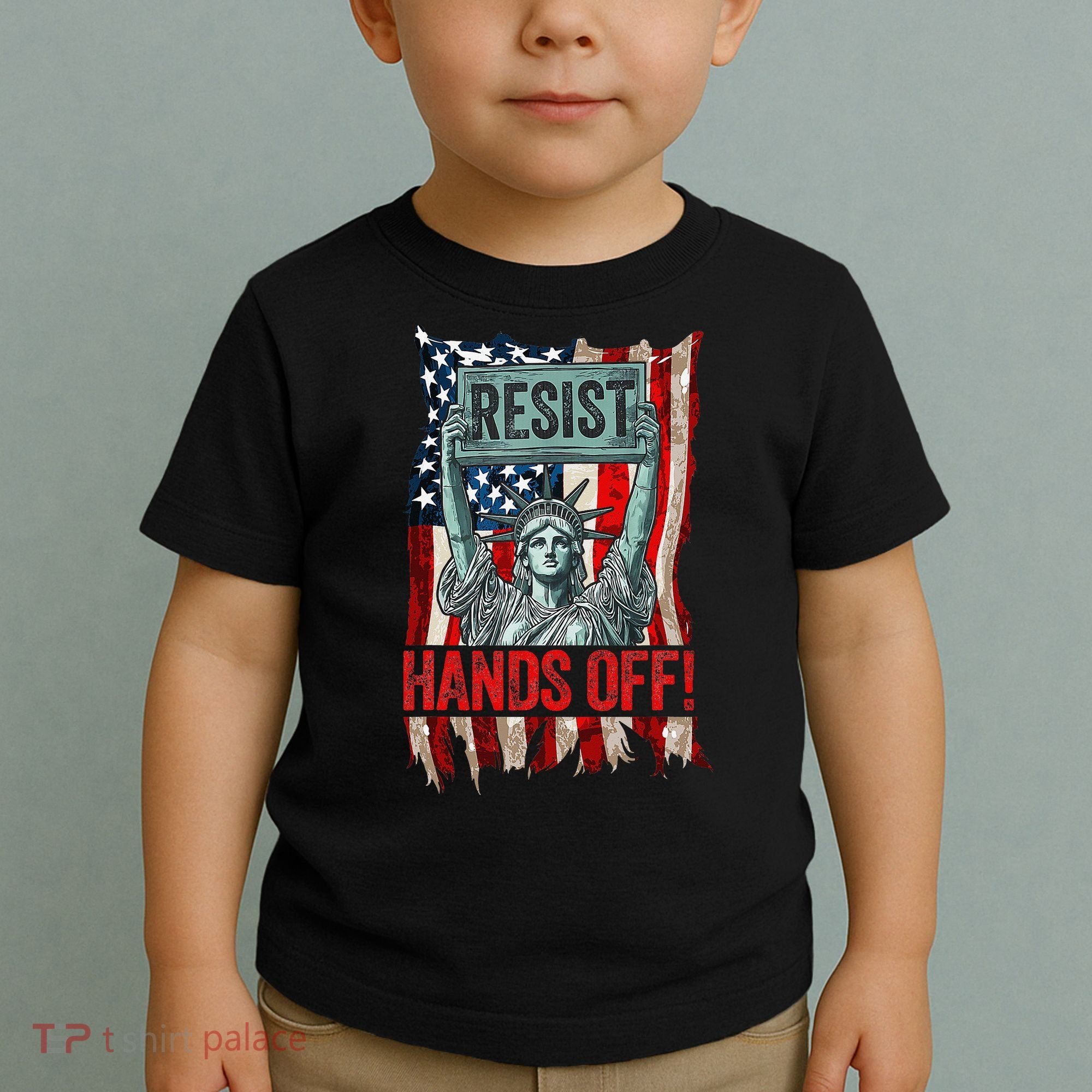 Resist Resistance Statue Of Liberty Hands Off Protest Retro Toddler T-Shirt