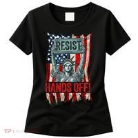 Resist Resistance Statue Of Liberty Hands Off Protest Retro Women's T-Shirt thumb 0
