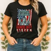 Resist Resistance Statue Of Liberty Hands Off Protest Retro Women's T-Shirt thumb 2