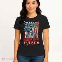 Resist Resistance Statue Of Liberty Hands Off Protest Retro Women's T-Shirt thumb 4