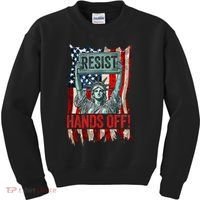 Resist Resistance Statue Of Liberty Hands Off Protest Retro Kids Sweatshirt thumb 0