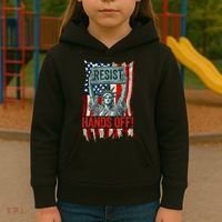 Resist Resistance Statue Of Liberty Hands Off Protest Retro Kids Hoodie thumb 3