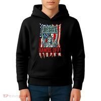 Resist Resistance Statue Of Liberty Hands Off Protest Retro Kids Hoodie thumb 4