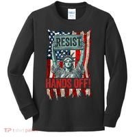 Resist Resistance Statue Of Liberty Hands Off Protest Retro Kids Long Sleeve Shirt thumb 0