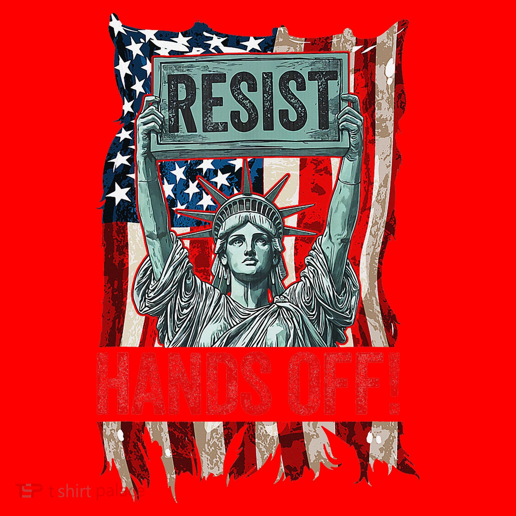 Resist Resistance Statue Of Liberty Hands Off Protest Retro Santa Hat