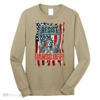 Resist Resistance Statue Of Liberty Hands Off Protest Retro Long Sleeve Shirt thumb 0