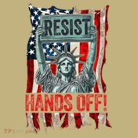 Resist Resistance Statue Of Liberty Hands Off Protest Retro Long Sleeve Shirt thumb 2