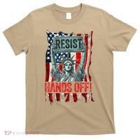 Resist Resistance Statue Of Liberty Hands Off Protest Retro T-Shirt thumb 0