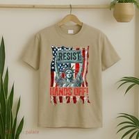 Resist Resistance Statue Of Liberty Hands Off Protest Retro T-Shirt thumb 2