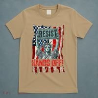 Resist Resistance Statue Of Liberty Hands Off Protest Retro T-Shirt thumb 5