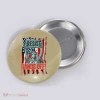 Resist Resistance Statue Of Liberty Hands Off Protest Retro Button thumb 0