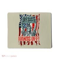 Resist Resistance Statue Of Liberty Hands Off Protest Retro Mousepad thumb 0