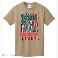 Resist Resistance Statue Of Liberty Hands Off Protest Retro Kids T-Shirt thumb 0