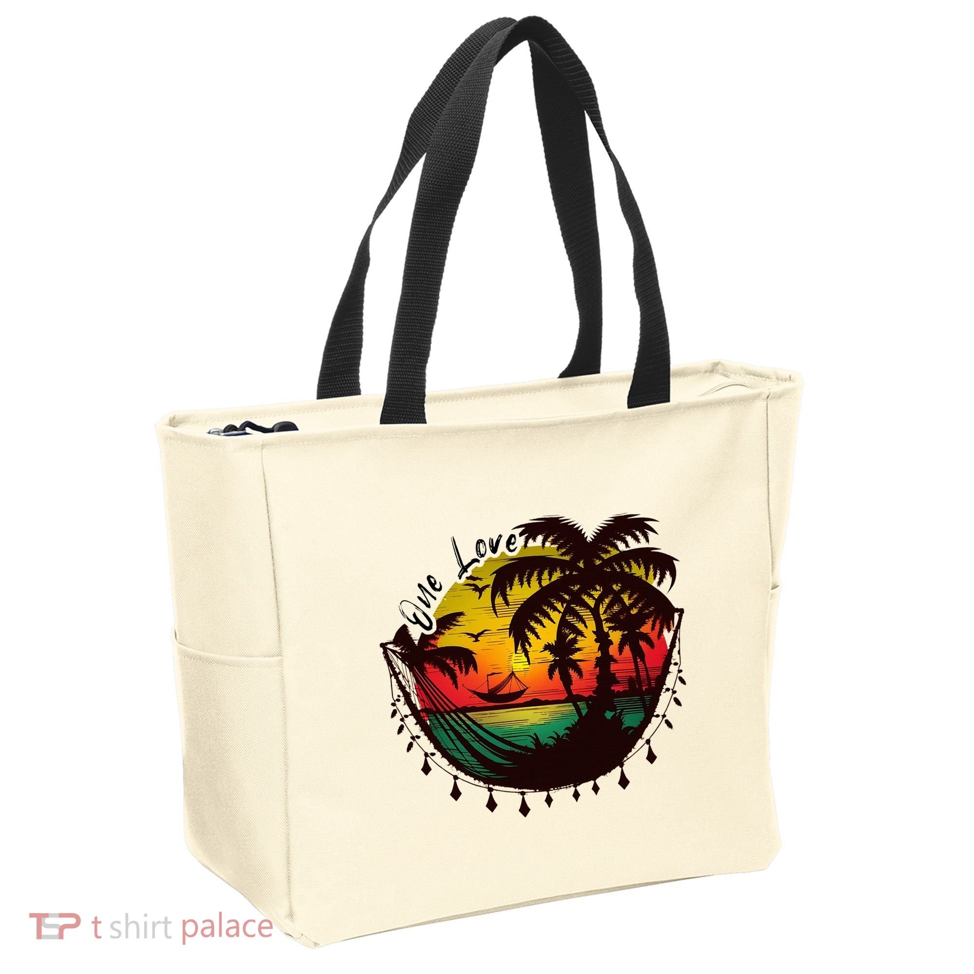 Rasta Reggae Sunset One Love Rastafari Jamaican Tote Bag