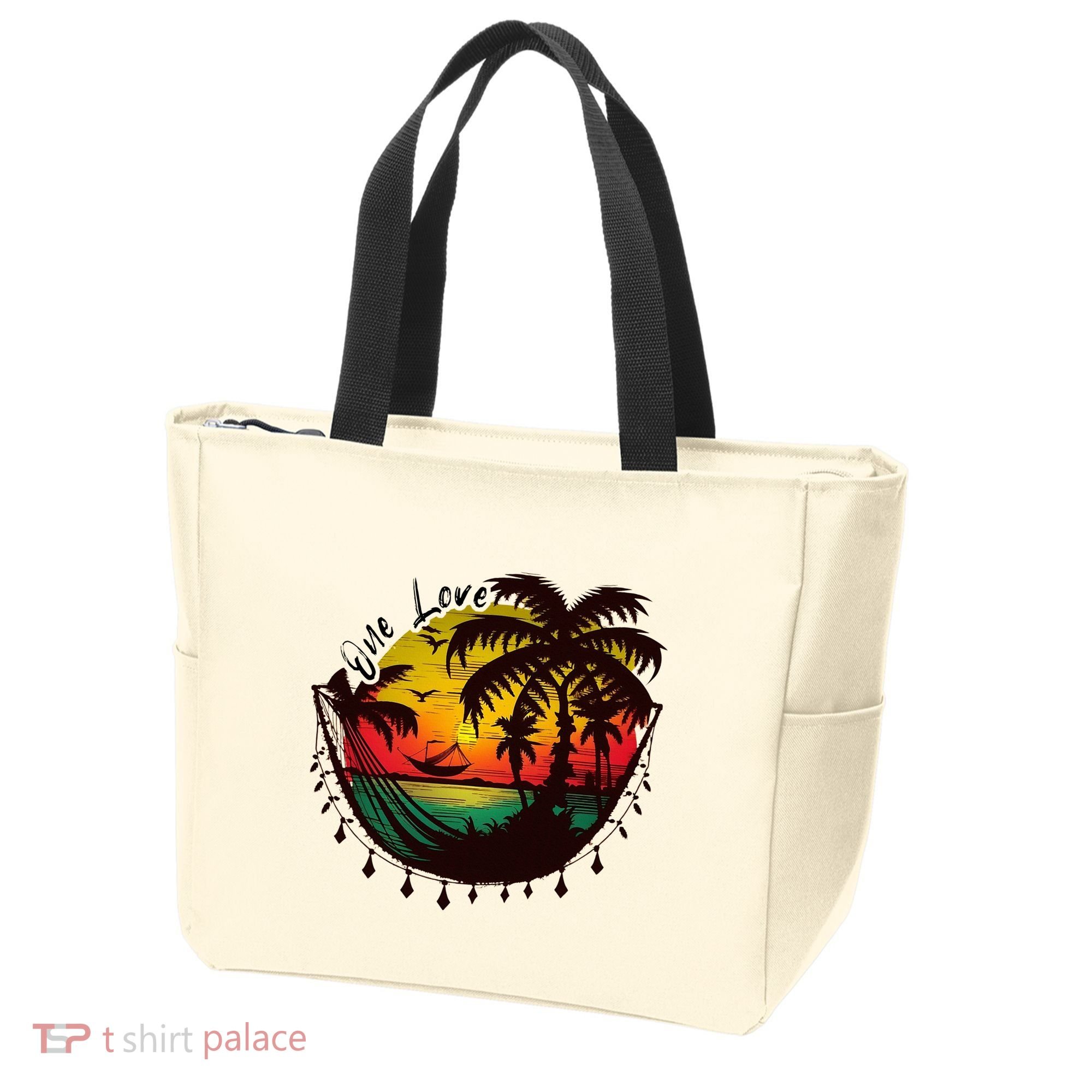 Rasta Reggae Sunset One Love Rastafari Jamaican Tote Bag