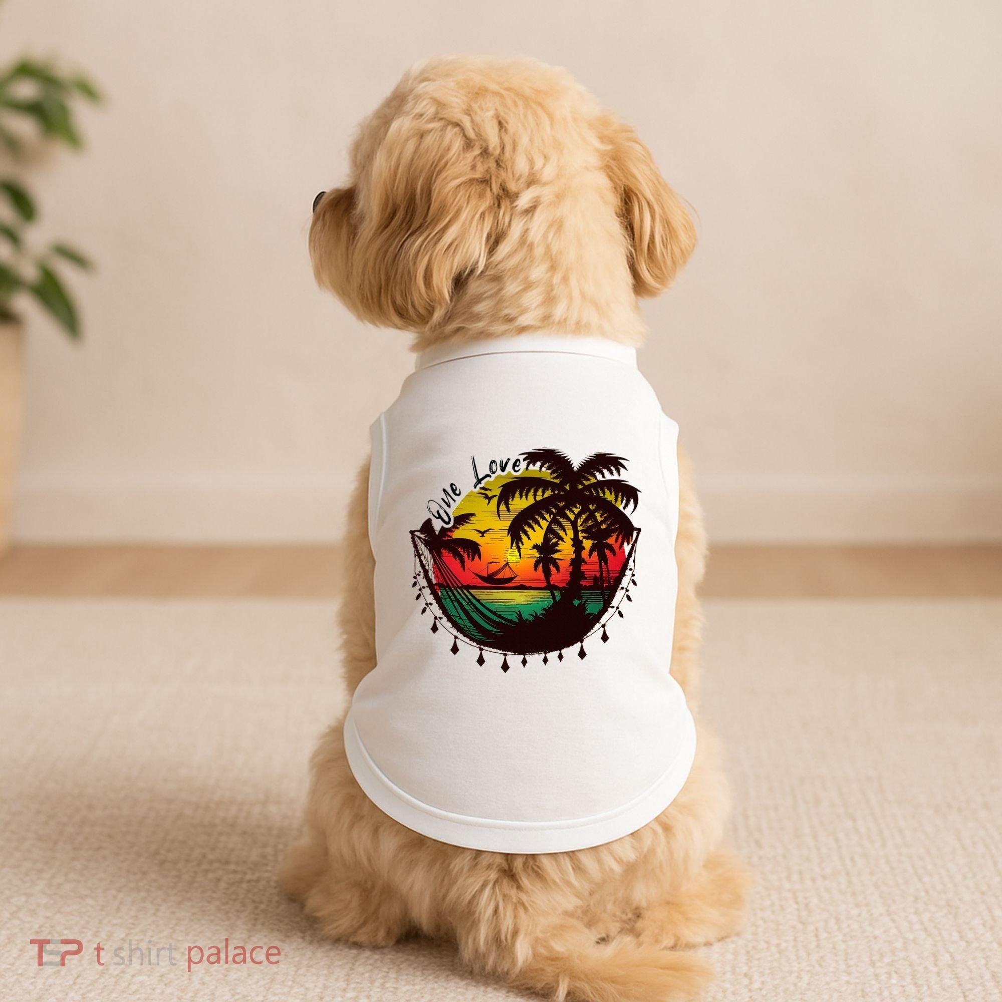 Rasta Reggae Sunset One Love Rastafari Jamaican Doggie Tank