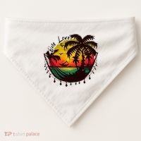 Rasta Reggae Sunset One Love Rastafari Jamaican USA-Made Doggie Bandana thumb 0