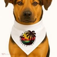 Rasta Reggae Sunset One Love Rastafari Jamaican USA-Made Doggie Bandana thumb 1